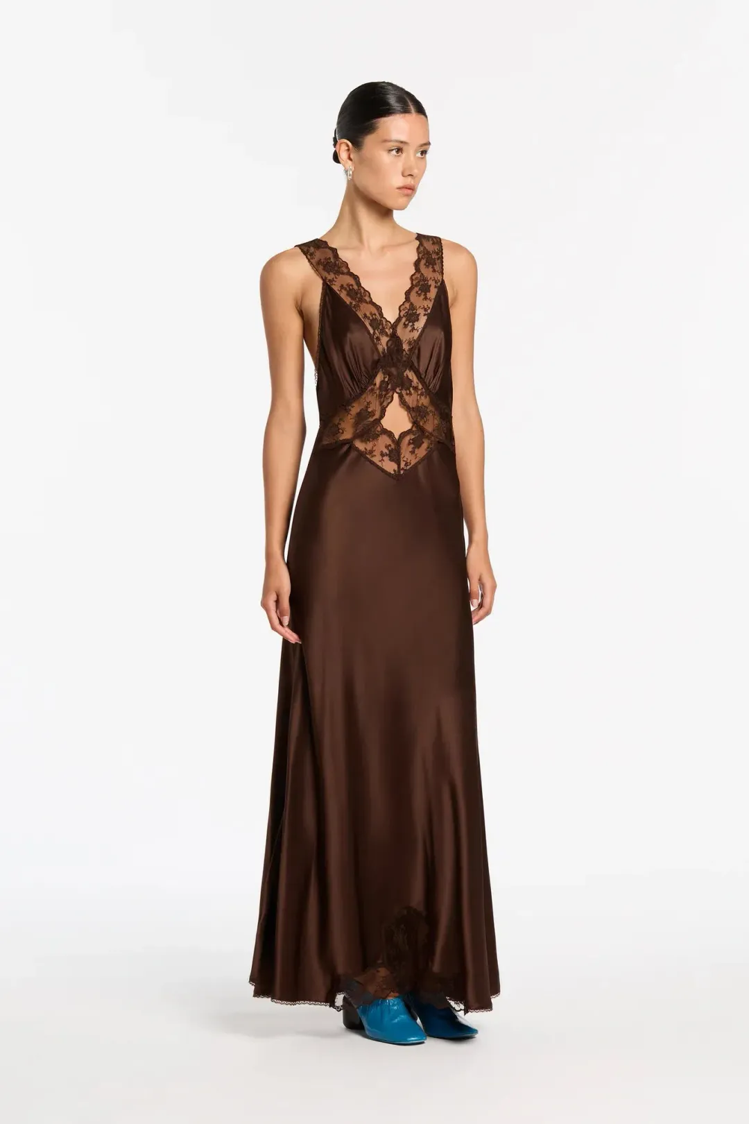 SIR the Label Aries Cut Out Gown Maxi Chocolate Size 1 for rent on The Volte - main image