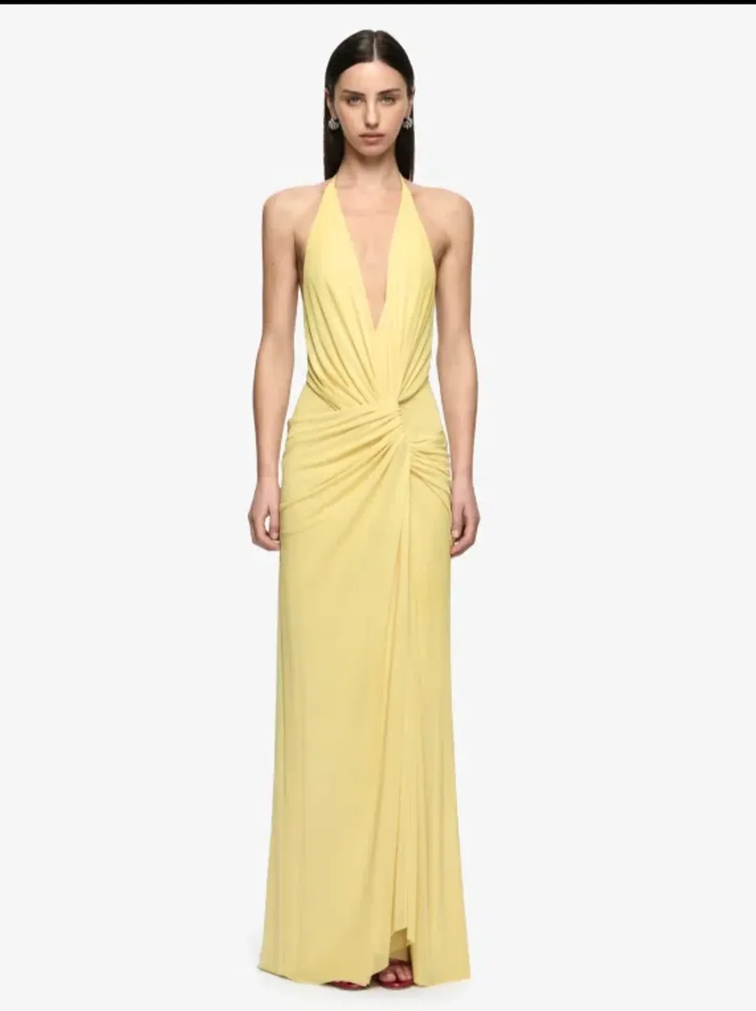 Bec + Bridge Xanthi V Neck Maxi Dress in Citron Yellow Size XS for rent on The Volte - main image
