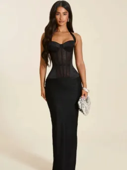 MARS THE LABEL Maeve Lace Maxi Skirt and Corset in Black Size S for rent on The Volte - image 1