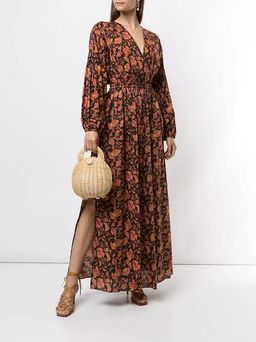 Matteau The Open Back Plunge Dress Hibiscus Print Size 8 for rent on The Volte - image 1