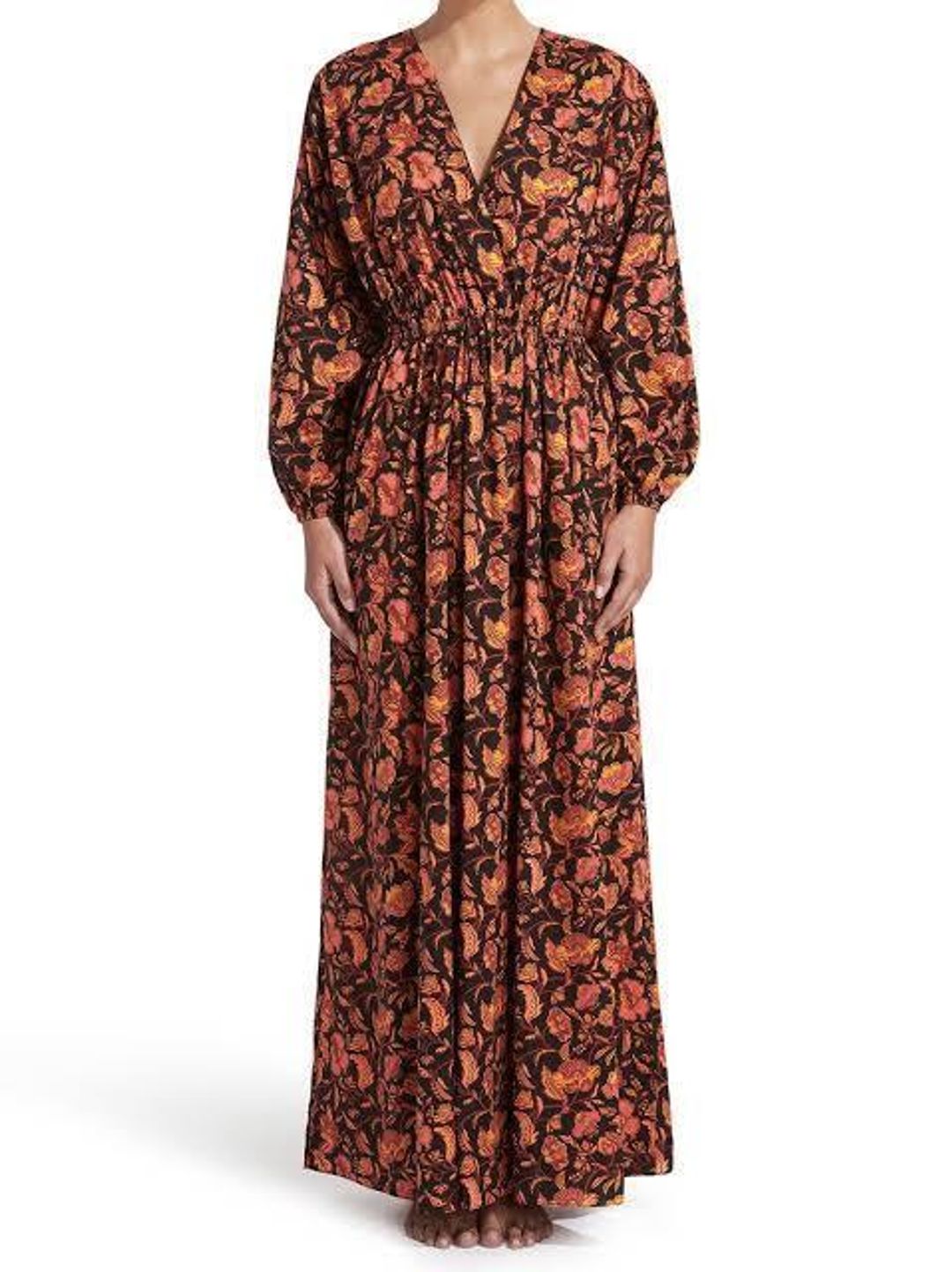 Matteau The Open Back Plunge Dress Hibiscus Print Size 8 for rent on The Volte - main image