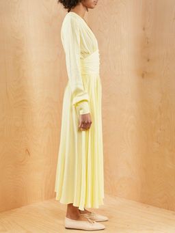 Rotate By Birger Christensen Tracy Long Sleeve Midi Dress Yellow Size 8 for rent on The Volte - image 3