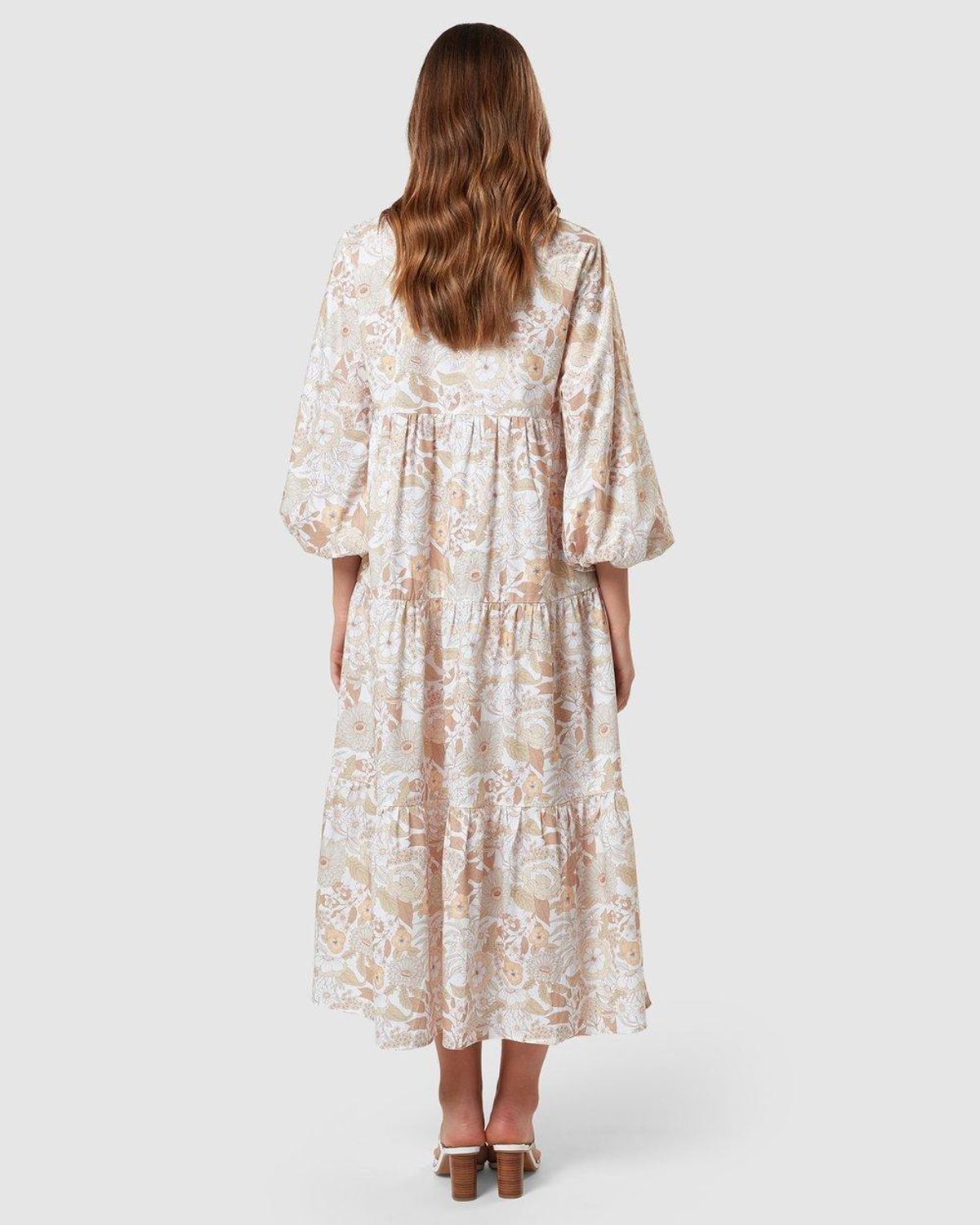 Charlie Holiday Agatha Floral Tiered Cotton Dress Print Size 8 - Image 3