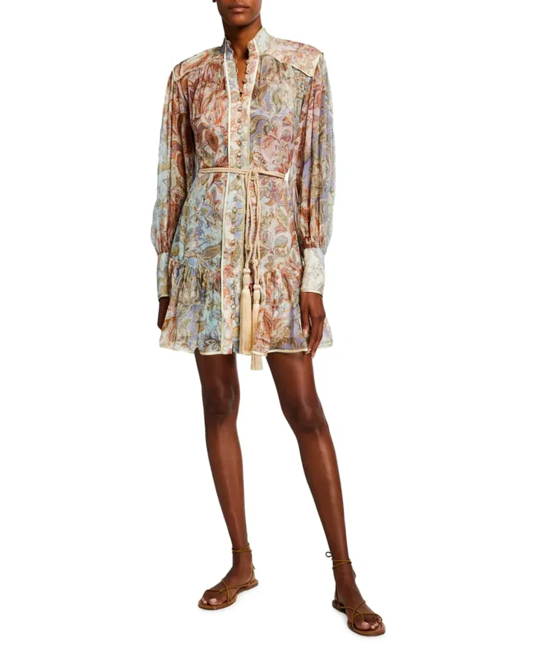 Zimmermann Lucky Bound Mini Dress Print Size 1/ AU 10 for rent on The Volte - main image