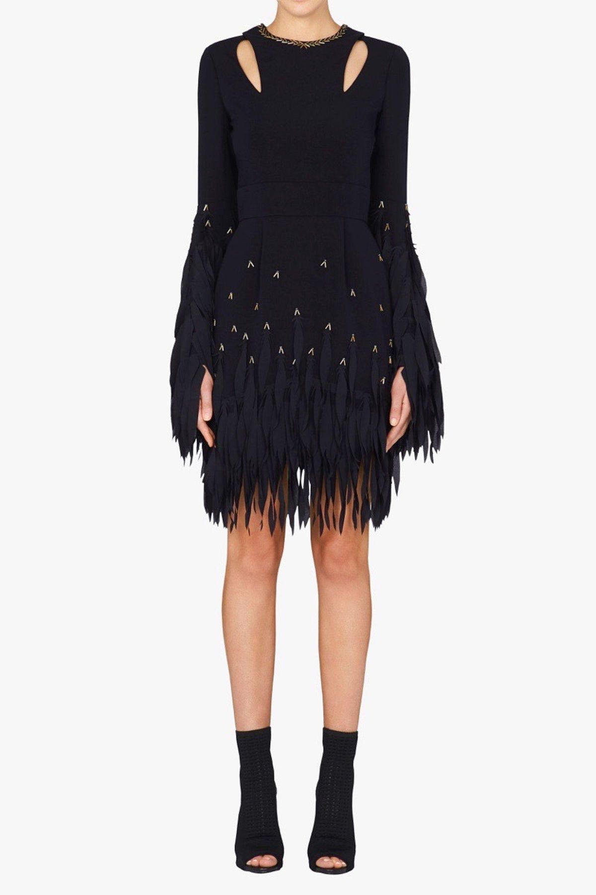 Sass & Bide Delicate Sparkle Silk Fringe Mini Dress Navy Blue Size 6 - Image 5