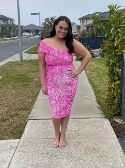 Eliya The Label Alyssa Midi Dress Pink Size 14 for rent on The Volte - image 4