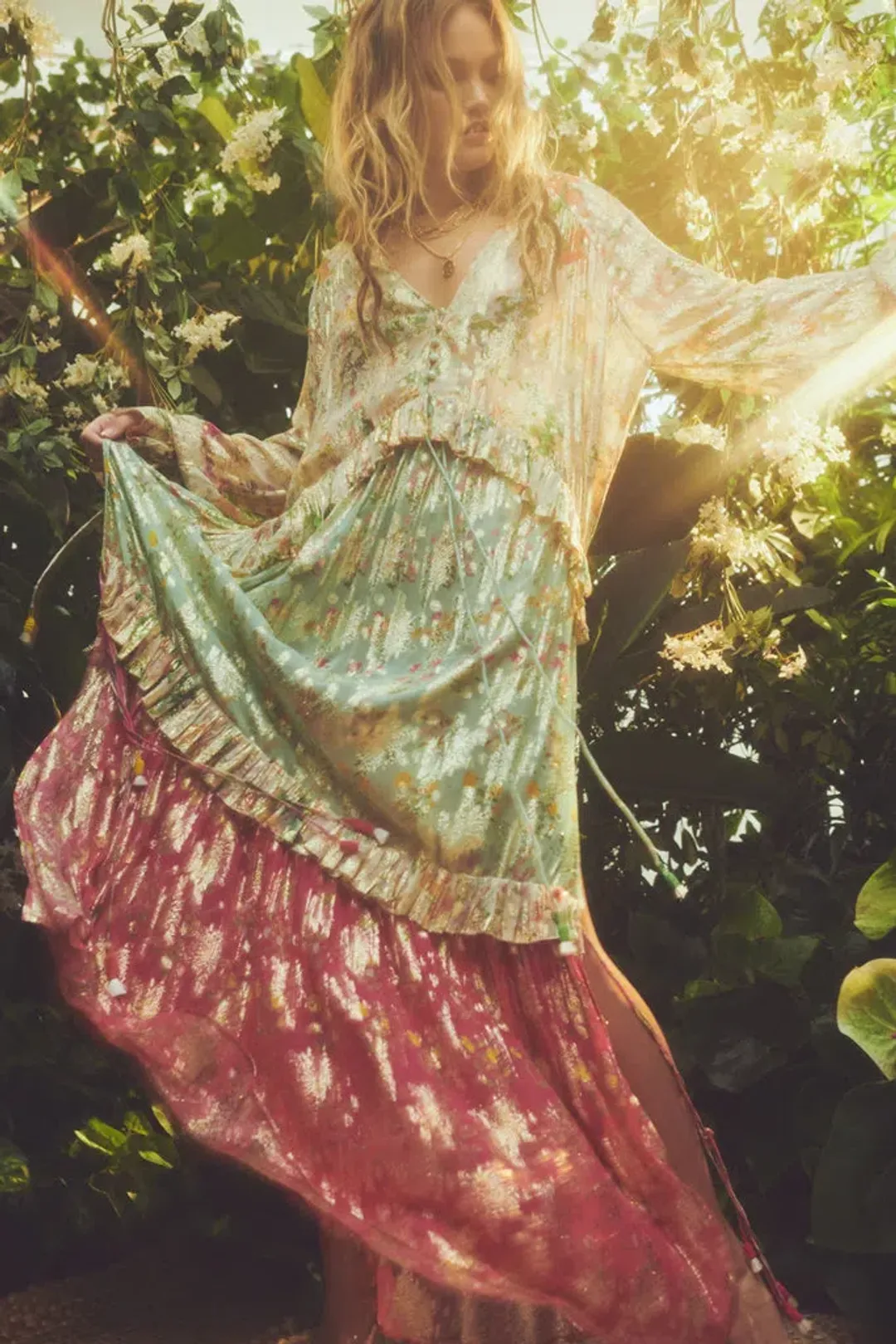 Hemant & Nandita Miyu Kaftan Multicolour Size 14 for rent on The Volte - main image