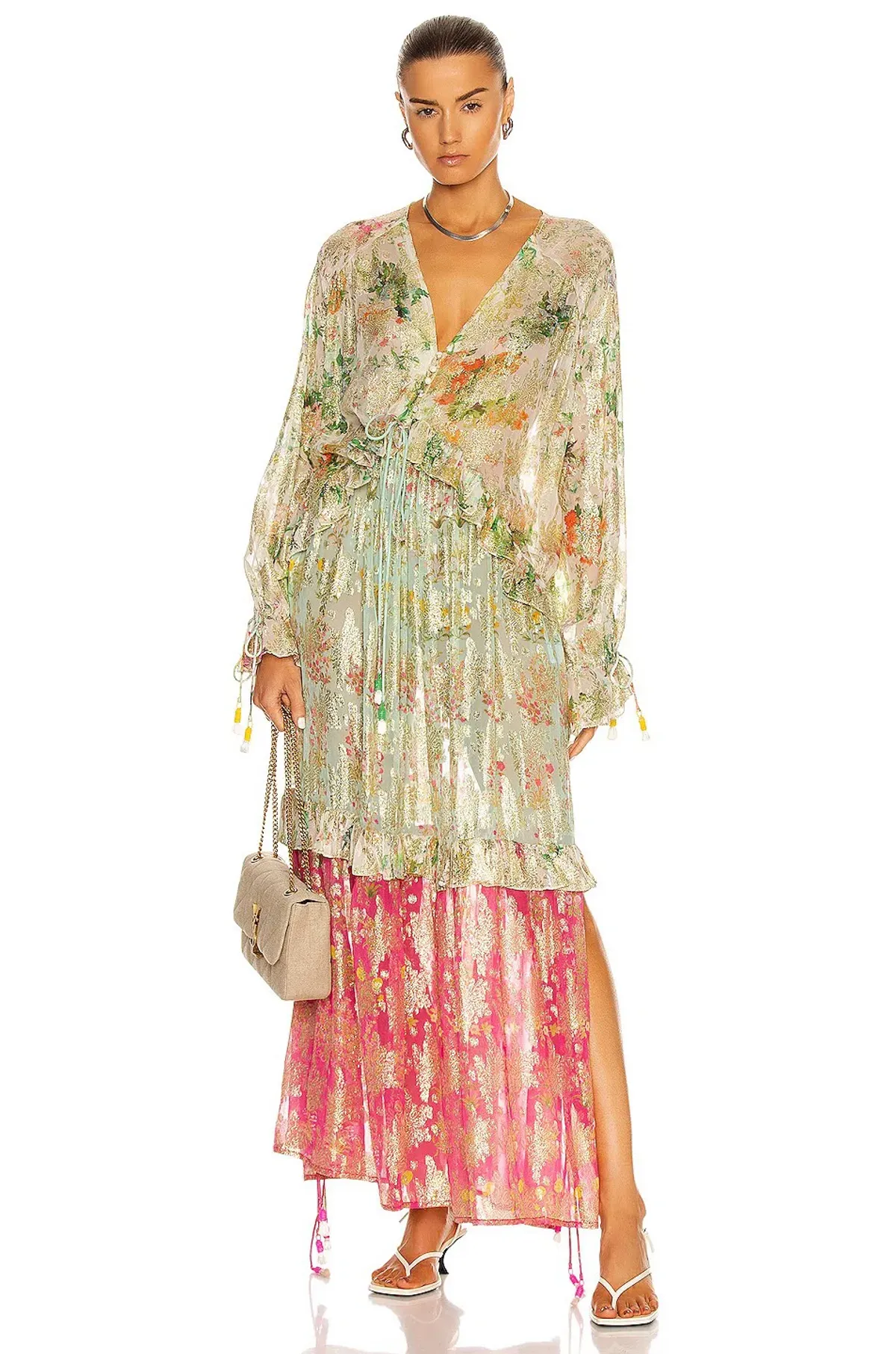 Hemant & Nandita Miyu Kaftan Multicolour Size 14 for rent on The Volte - main image