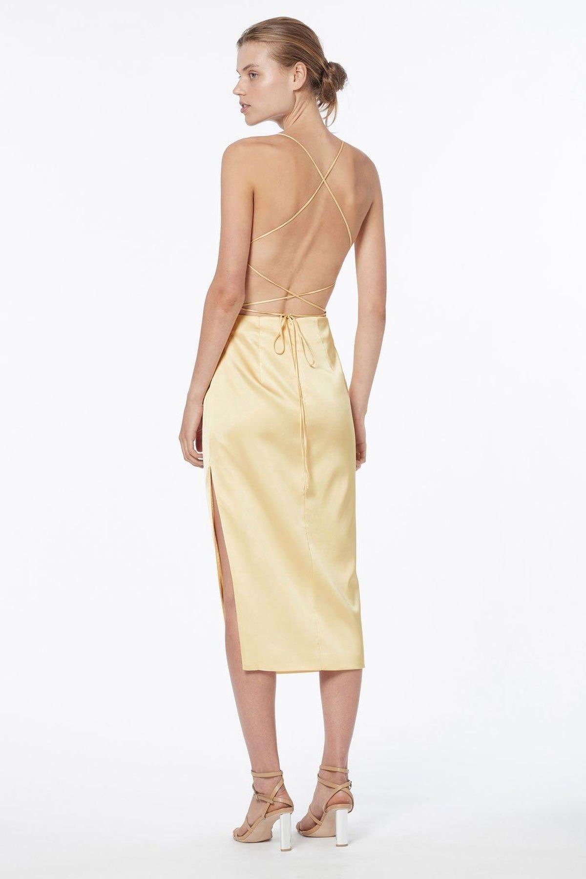 Manning Cartell Miami Heat Backless Midi Dress Champagne Size 10 - Image 3