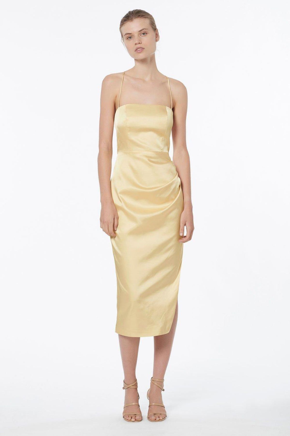 Manning Cartell Miami Heat Backless Midi Dress Champagne Size 10 - Image 1