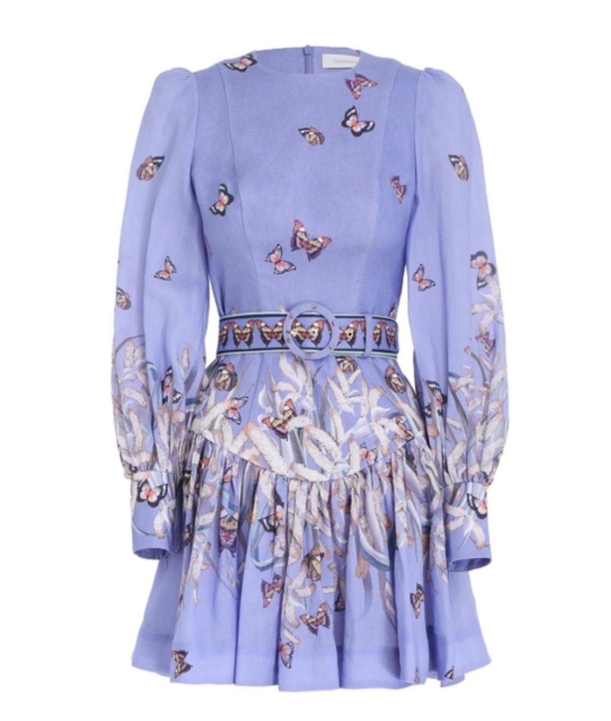 Zimmermann Botanica Belted Linen Mini Dress Pandanus Size 8 - Image 2