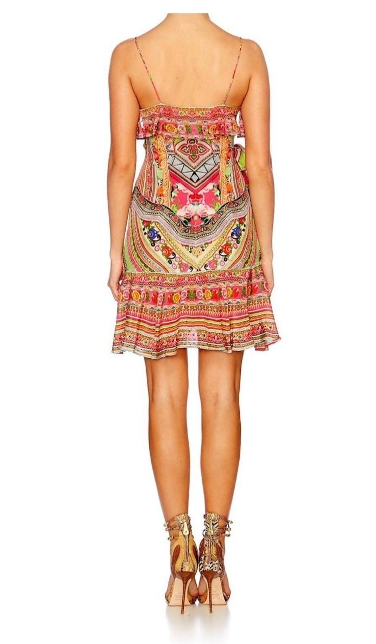Camilla Hani Wrap Frill Dress Print Size 8 - Image 2