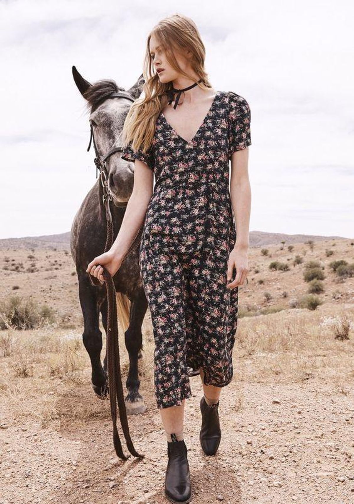 Auguste // Roxy Lady 90s Ditsy Floral ~ Black for rent on The Volte - main image
