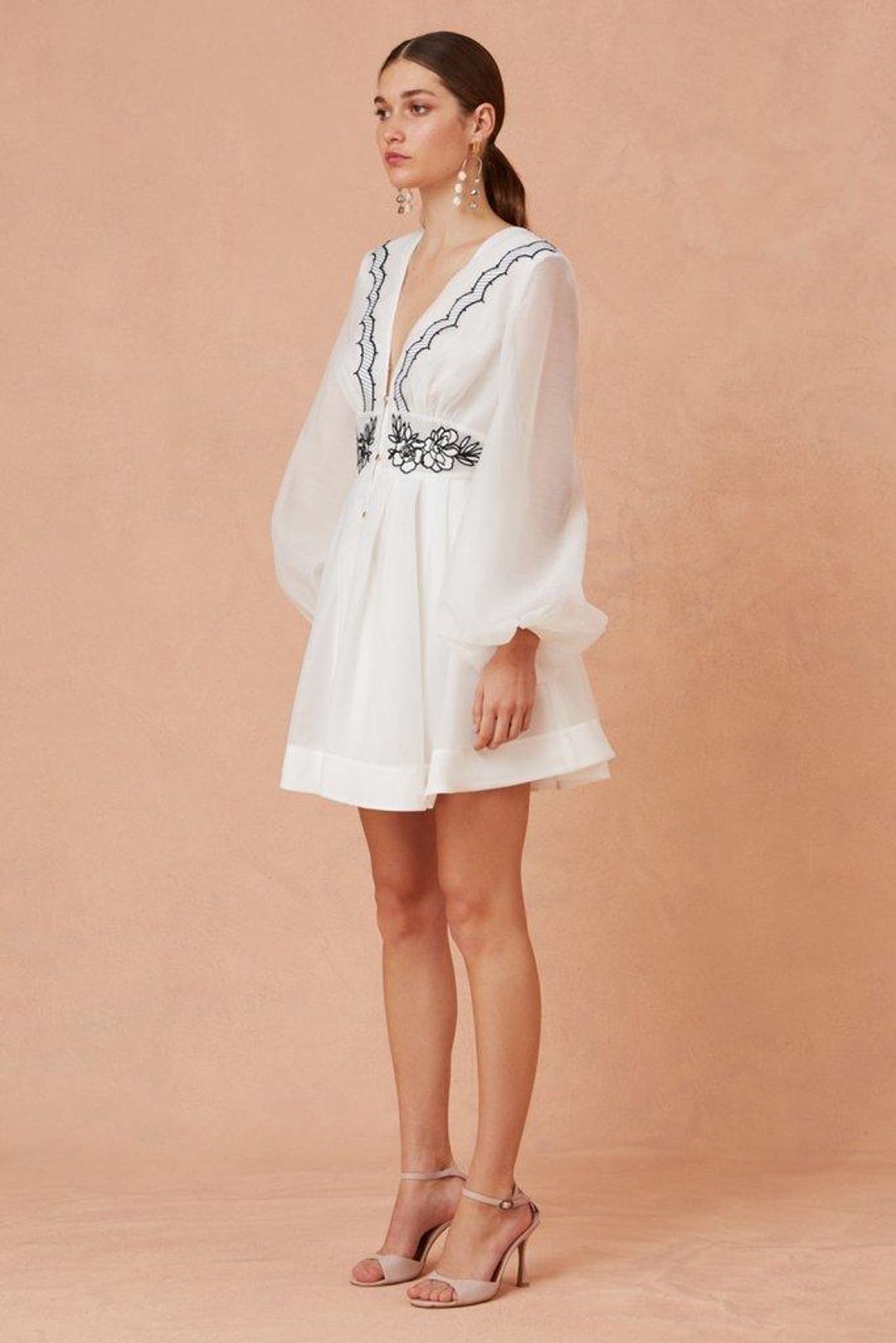 Keepsake Delta Long Sleeve Mini Dress - Porcelain size 6 (XS) for rent on The Volte - main image
