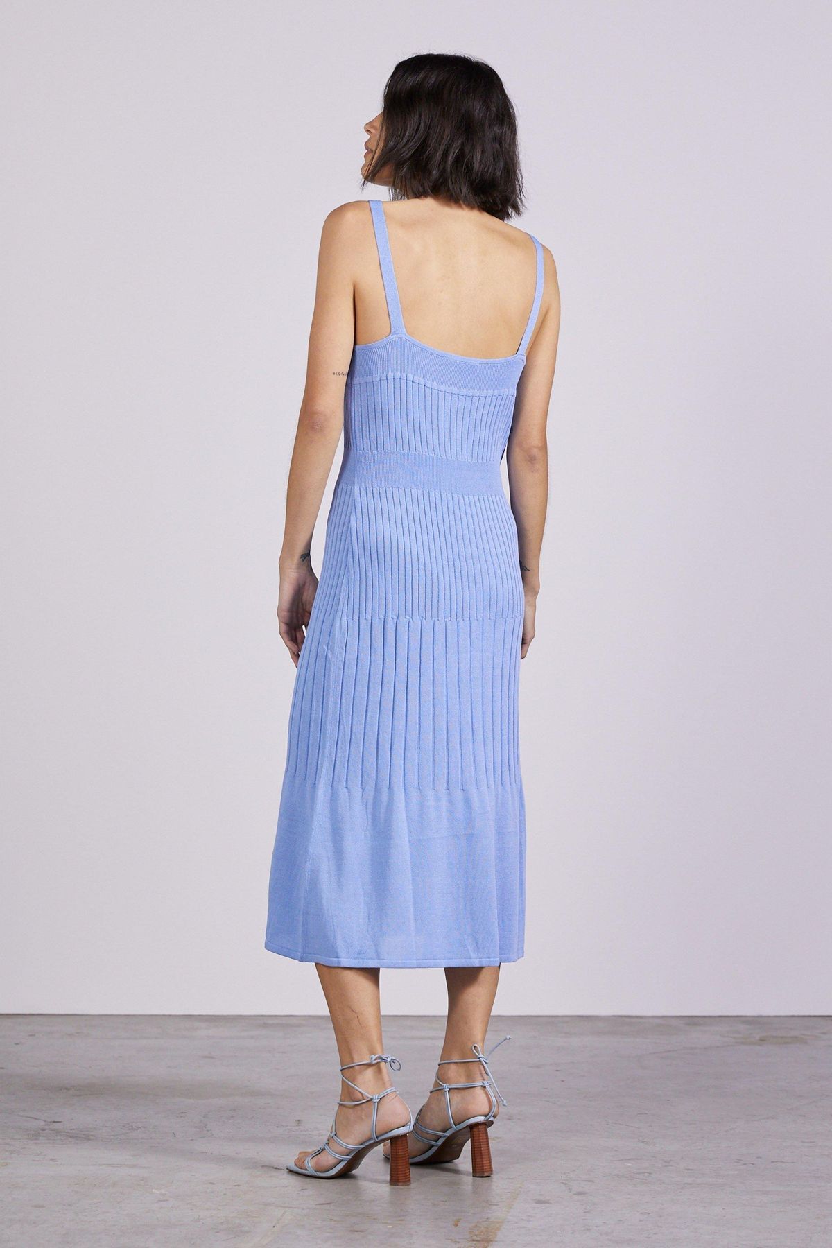 Third Form Flare Out Knit Slip Dress Cornflower Blue Size 8 - Image 2