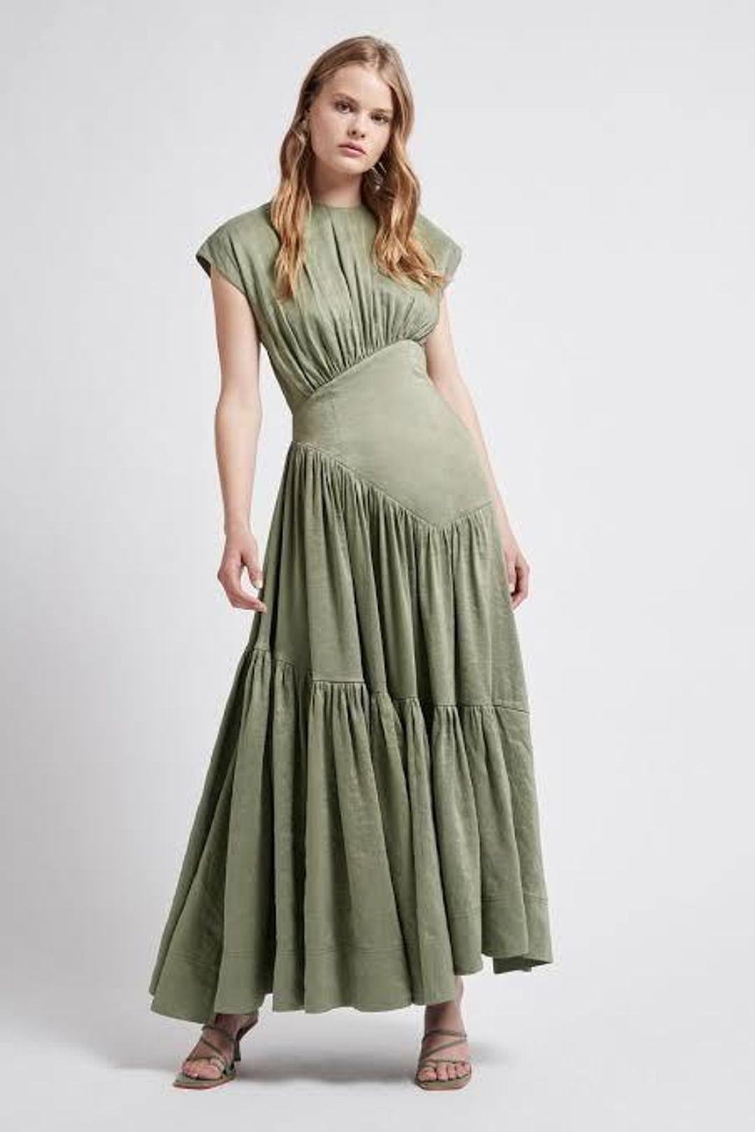 Aje Reflection Dress Oakmoss Size 8 for rent on The Volte - main image