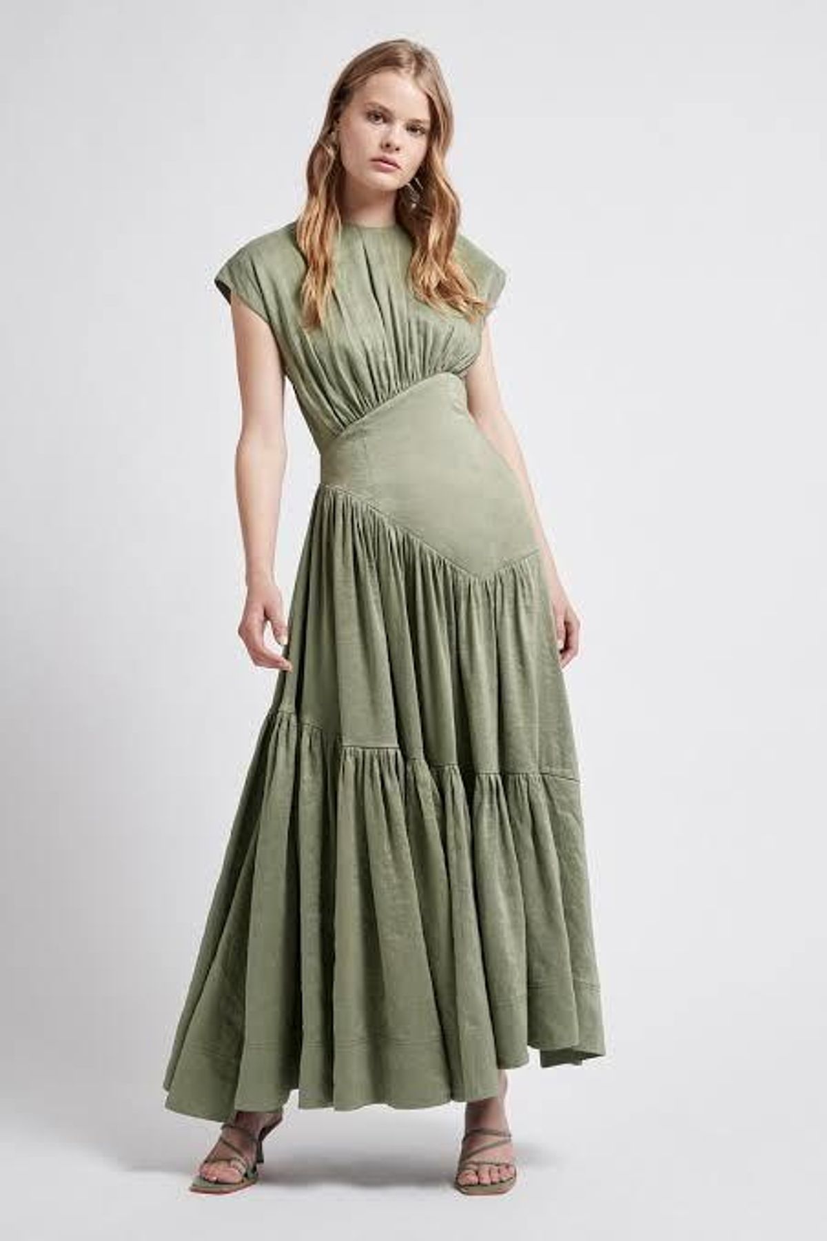 Aje Reflection Dress Oakmoss Size 8 for rent on The Volte - main image