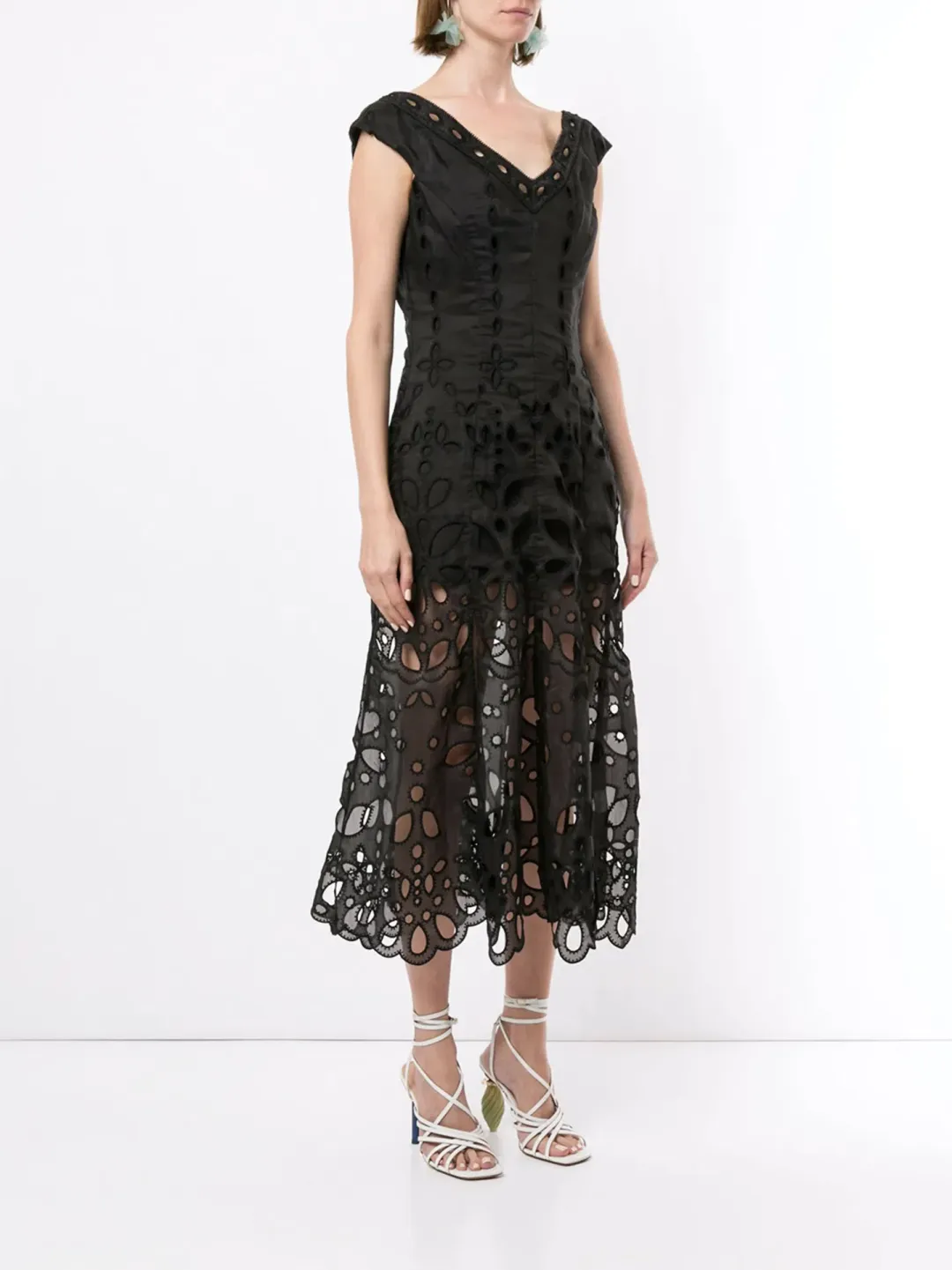 Alice McCall Baudelaire Broderie Anglais Midi Dress Black Size 4 for rent on The Volte - main image