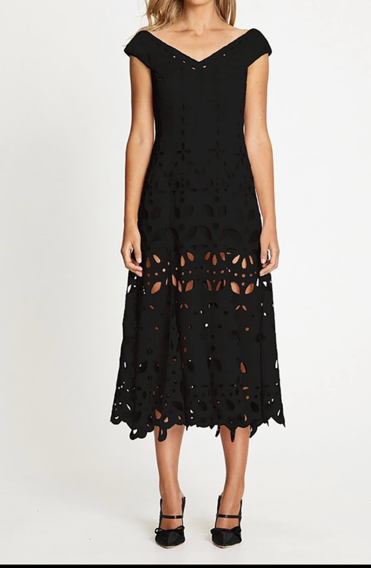 Alice McCall Baudelaire Broderie Anglais Midi Dress Black Size 4 - Image 3