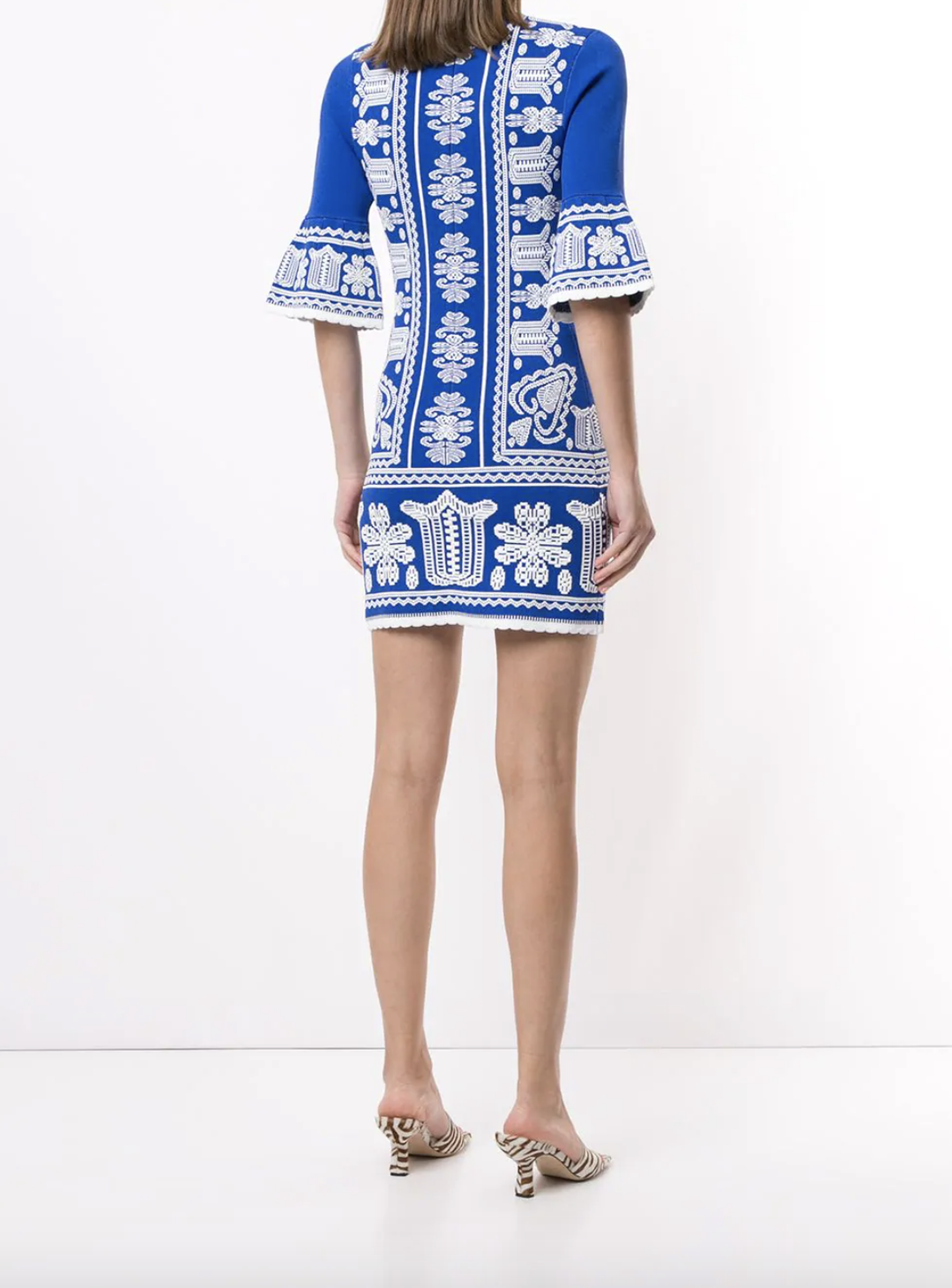 Alice McCall Devotion Jacket Mini Dress Royal Blue Print Size 4 for rent on The Volte - main image