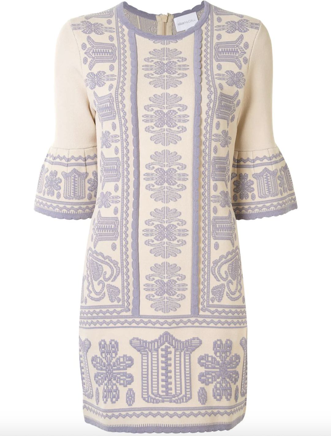 Alice McCall Devotion Jacket Mini Dress Oatmeal Print Size 4 for rent on The Volte - main image
