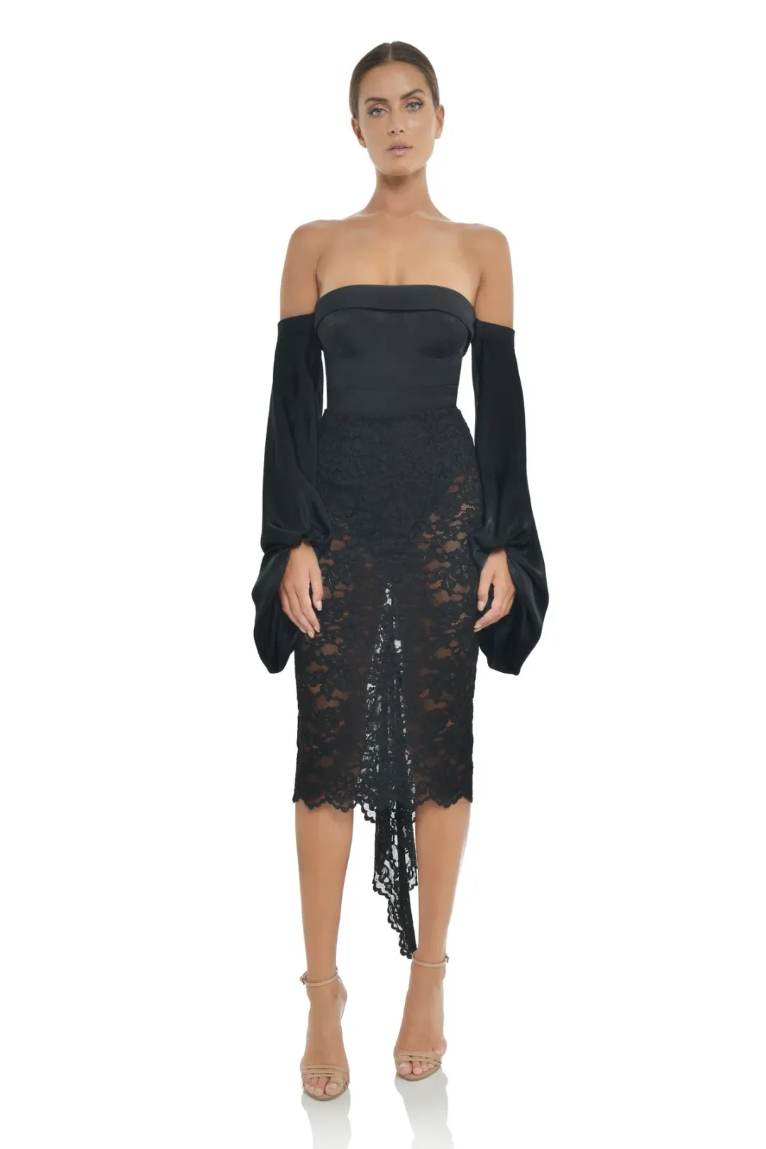 Misha Cleo Midi Dress Black Size 8 for rent on The Volte - main image