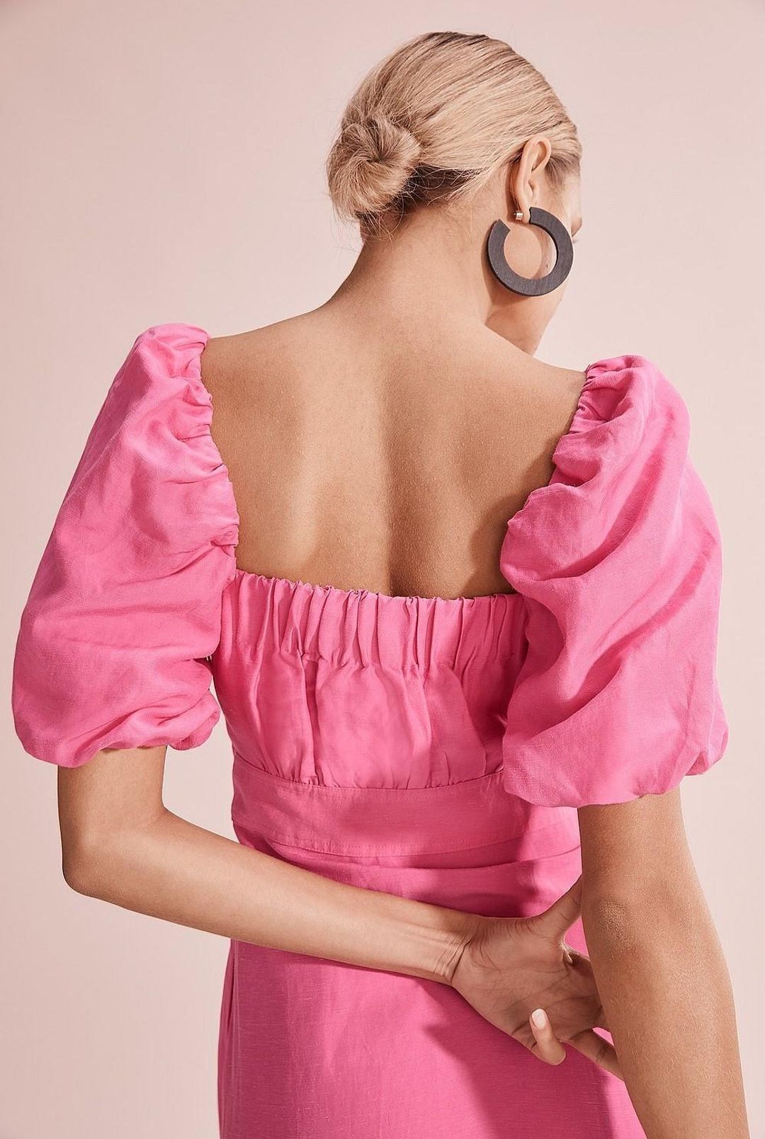 Country Road Full Sleeve Midi Dress Pink Size 8 for rent on The Volte - main image