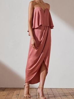 Shona Joy Imogen Luxe U Wire Frill Dress Rose Size 6 for rent on The Volte - image 2