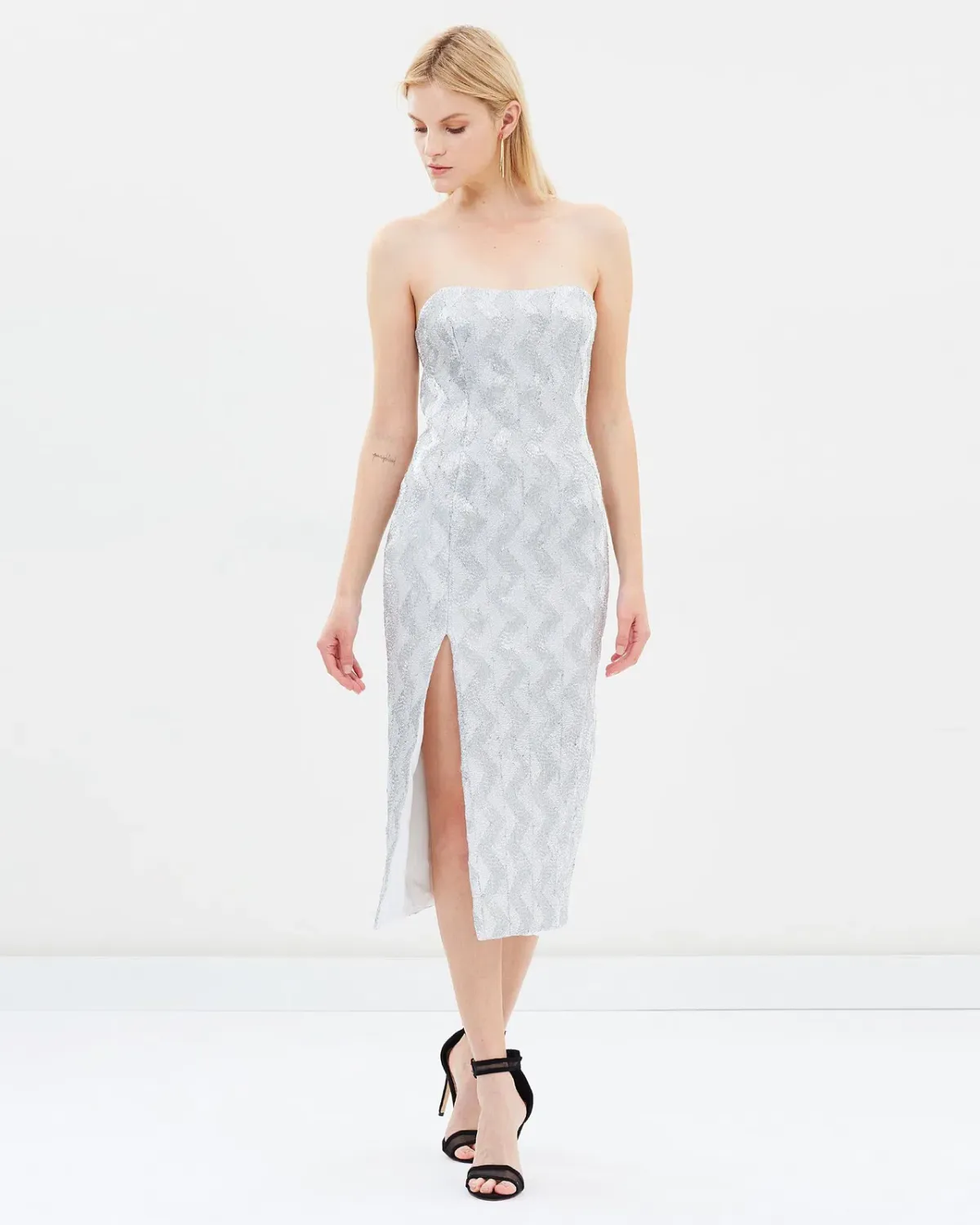 Manning Cartell No Filter Strapless Dress Silver Size 10 - Image 1