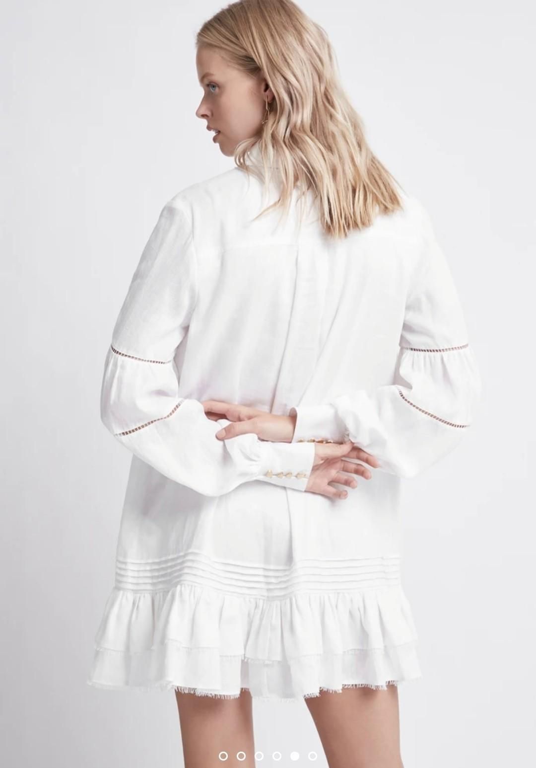 Aje Litus Shirt Dress White Size 14 for rent on The Volte - main image