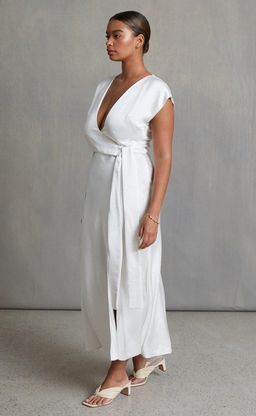 Bec & Bridge The Dreamer Wrap Dress Cream Size 10 for rent on The Volte - image 1