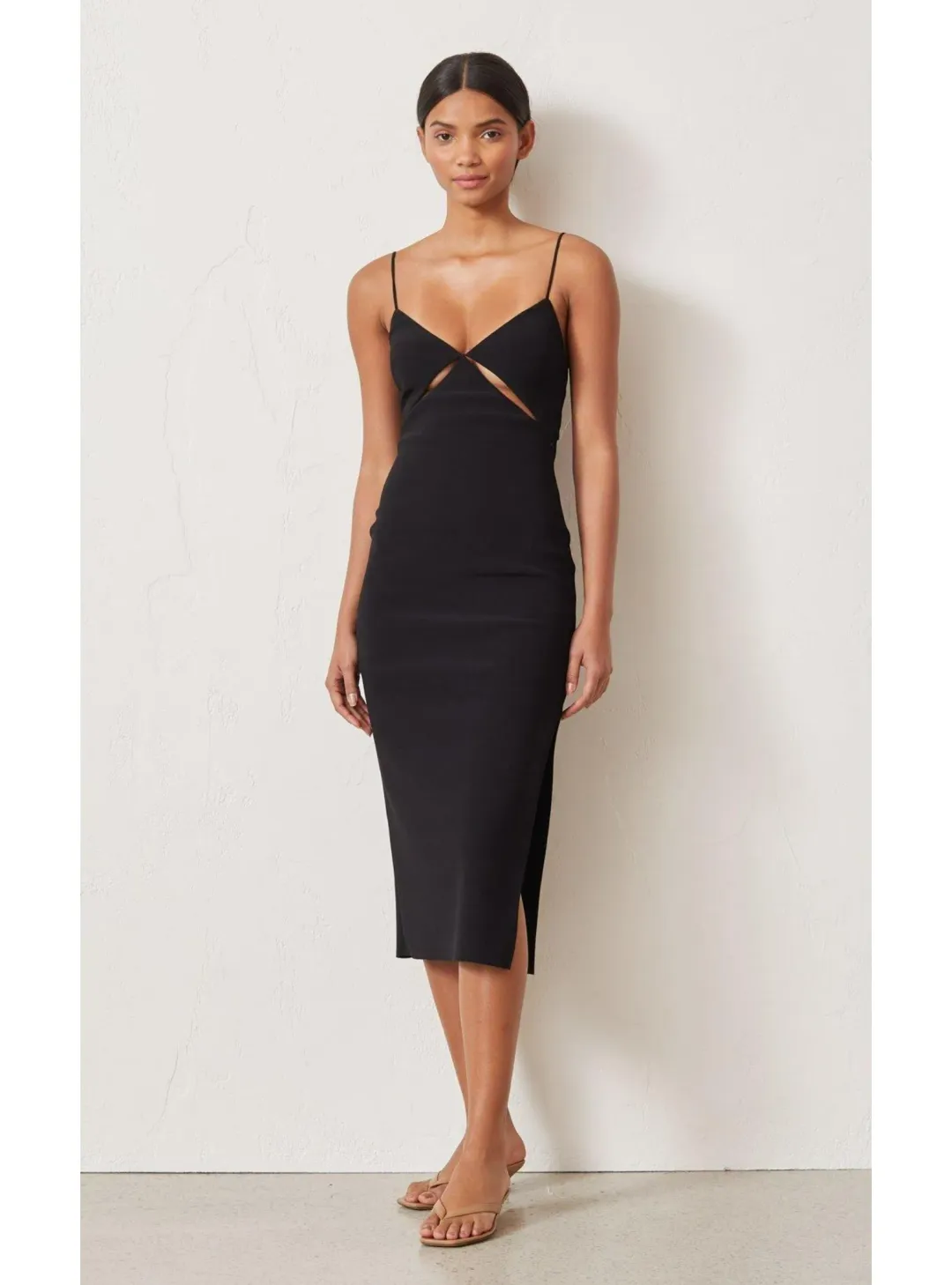 Bec & Bridge Be Mine Cut Out Midi Dress Black Size AU 8 for rent on The Volte - main image