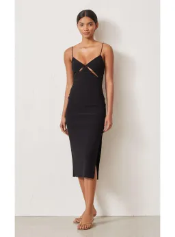 Bec & Bridge Be Mine Cut Out Midi Dress Black Size AU 8 for rent on The Volte - image 1