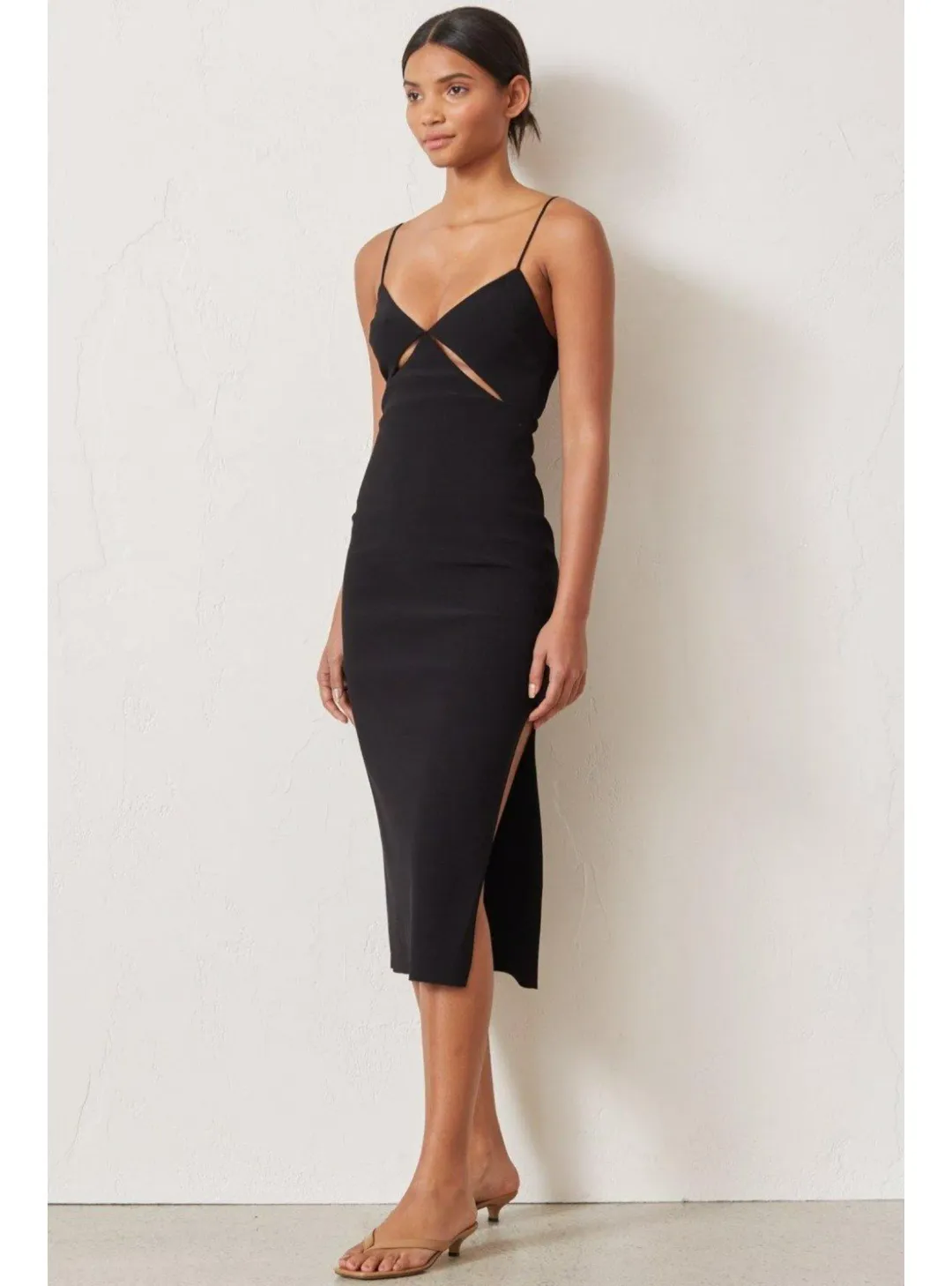 Bec & Bridge Be Mine Cut Out Midi Dress Black Size AU 8 for rent on The Volte - main image