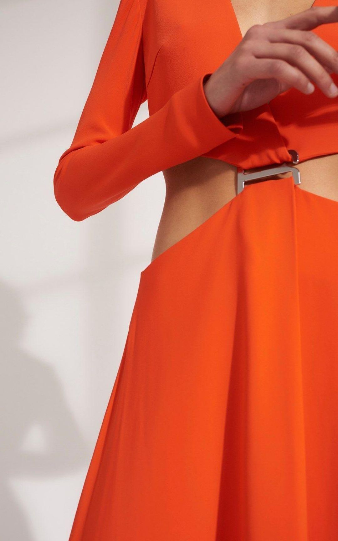 Dion Lee Modular E-Hook Dress Orange Size 6 for rent on The Volte - main image