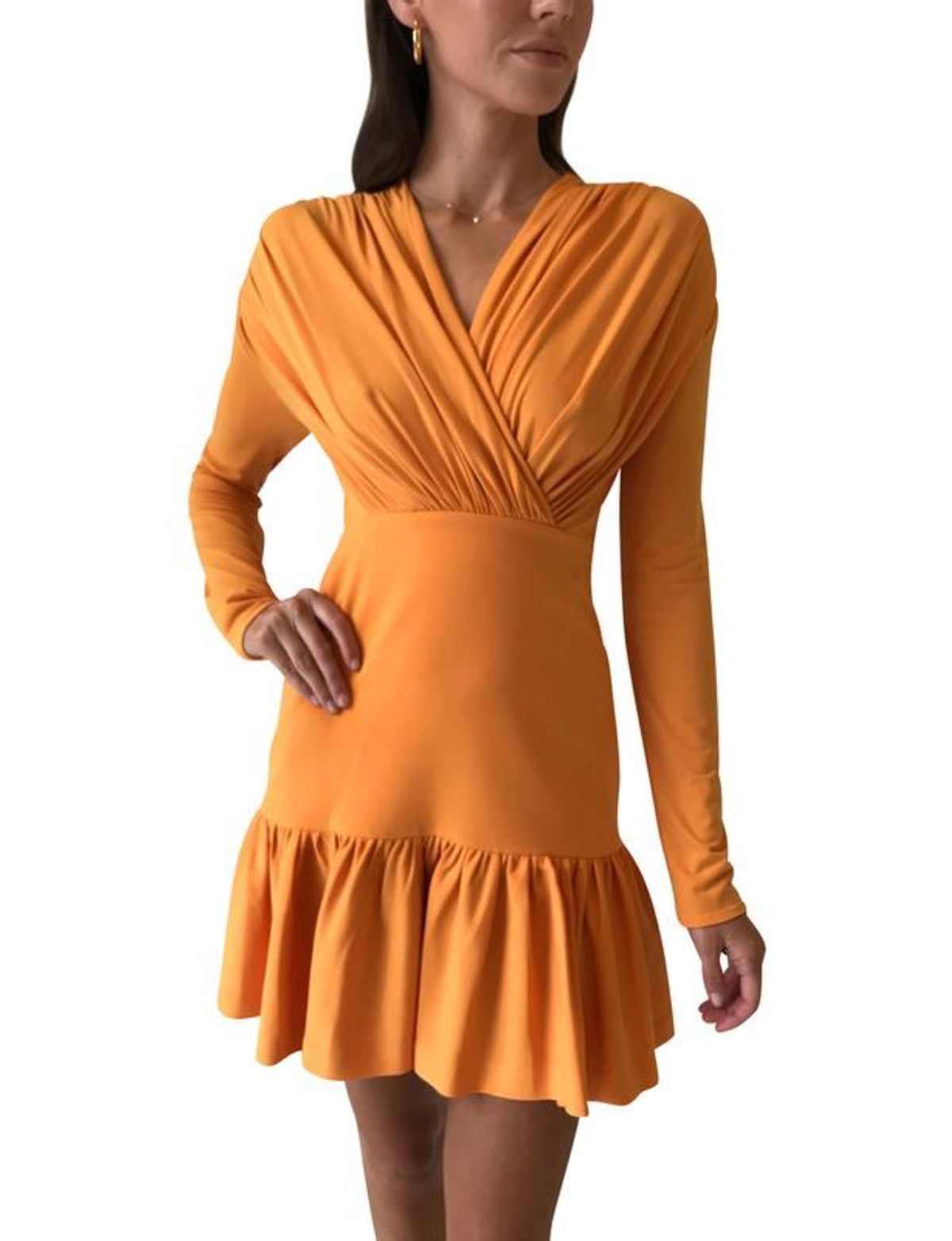 By Johnny The Alex Cross Front Mini Dress in Nectarine Size 10 - Image 1