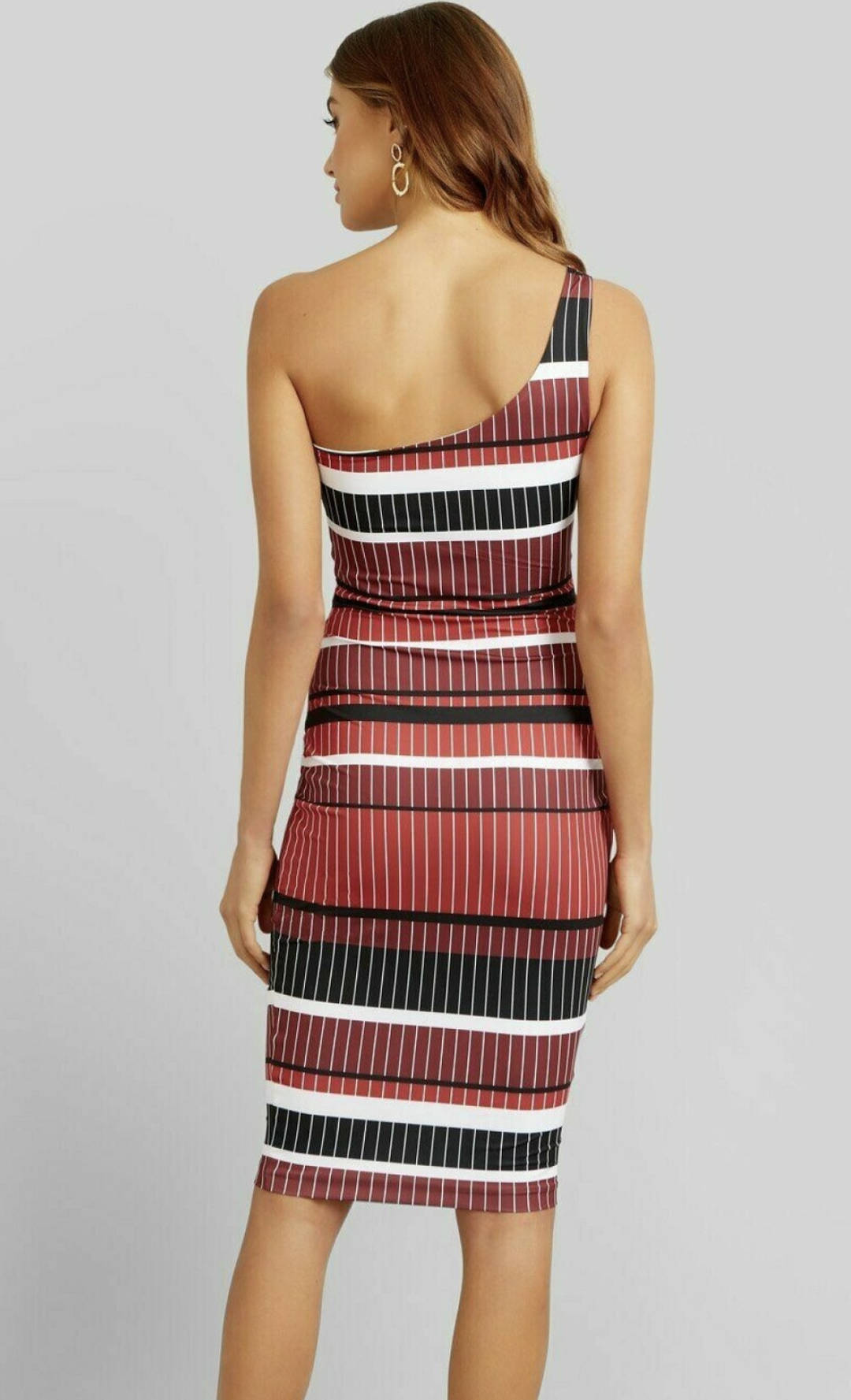 Kookai Diesel One Shoulder Midi Dress Print Size 10 for rent on The Volte - main image