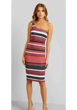 Kookai Diesel One Shoulder Midi Dress Print Size 10 for rent on The Volte - image 1