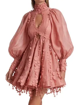 Zimmermann Concert Disc Mini Dress Pink Size 1 / Au 10 for rent on The Volte - image 2