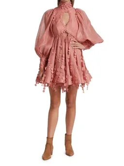 Zimmermann Concert Disc Mini Dress Pink Size 1 / Au 10 for rent on The Volte - image 1