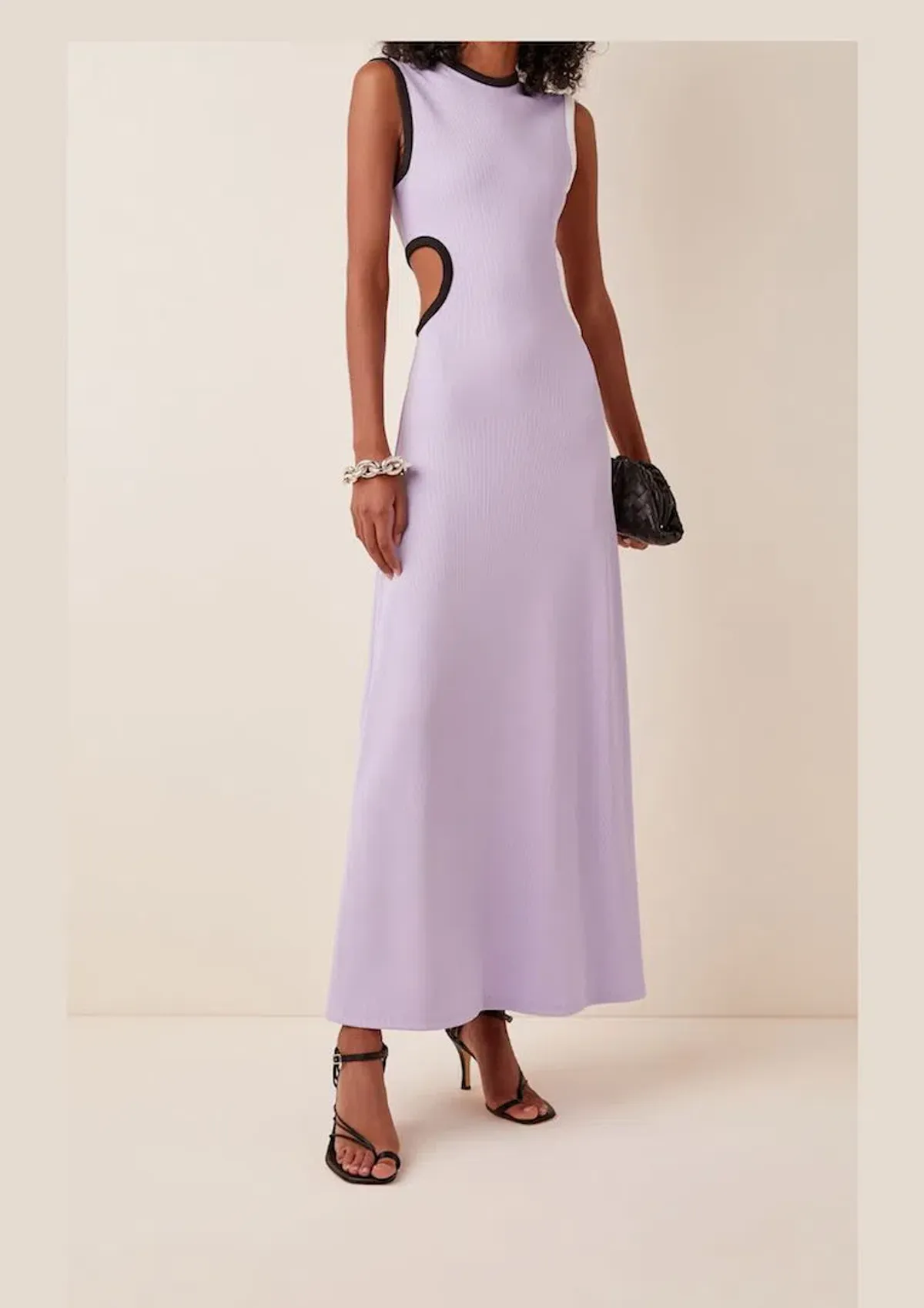 Christopher Esber Fran Cutout Ribbed Knit Dress Purple Size 6 - Image 1