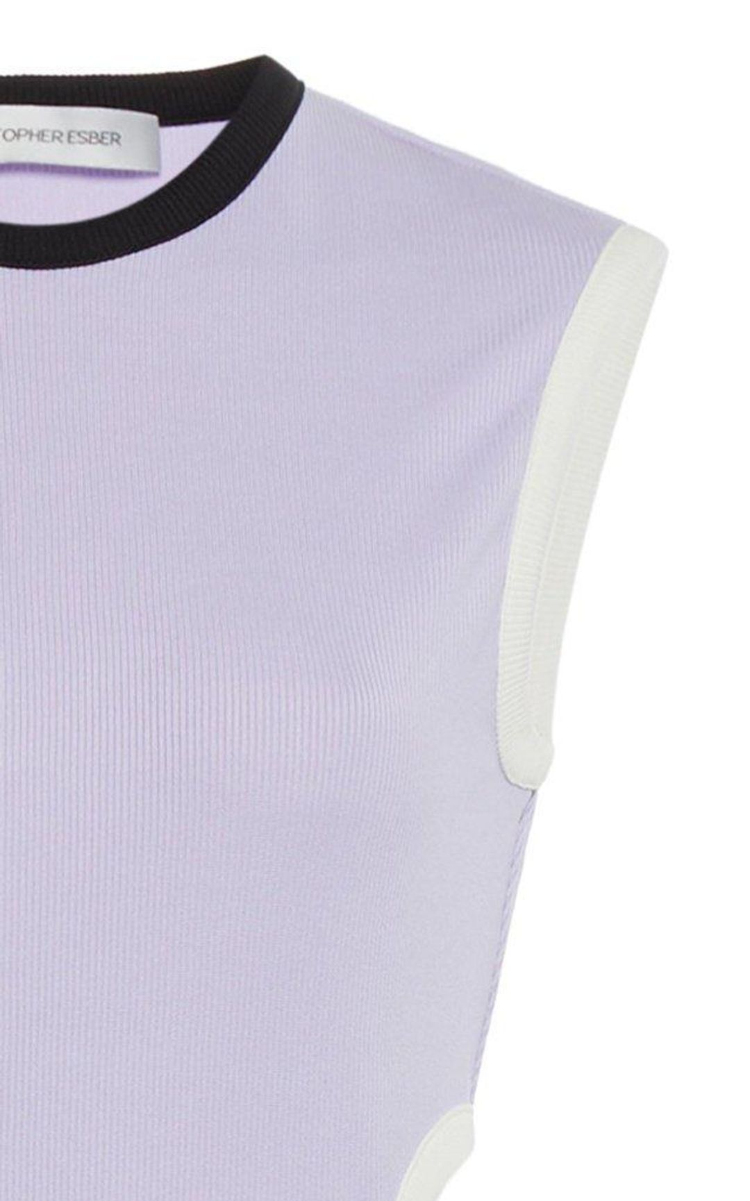 Christopher Esber Fran Cutout Ribbed Knit Dress Purple Size 6 for rent on The Volte - main image