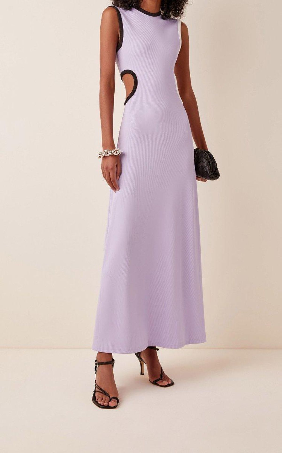 Christopher Esber Fran Cutout Ribbed Knit Dress Purple Size 6 - Image 5