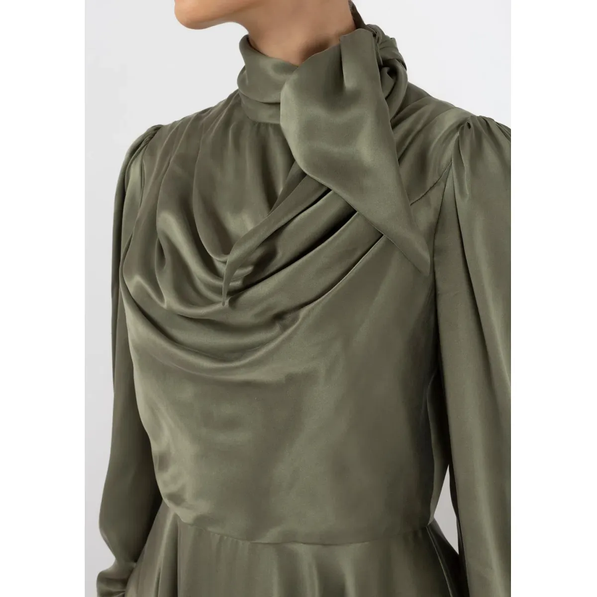 Zimmermann Scarf Swing Mini Dress Olive Size 2 / Au 12 - Image 2