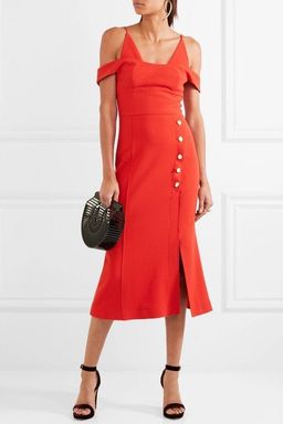 Rebecca Vallance Beltran Midi Dress Bright Red Size 8 for rent on The Volte - image 1