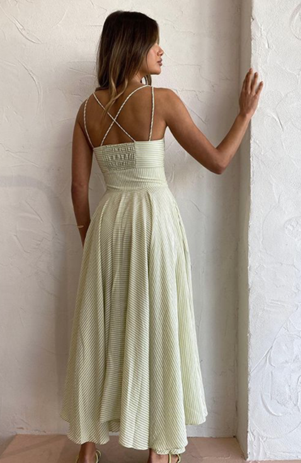 By Johnny Pistachio Stripe Sun Dress Print Size 14 - Image 2