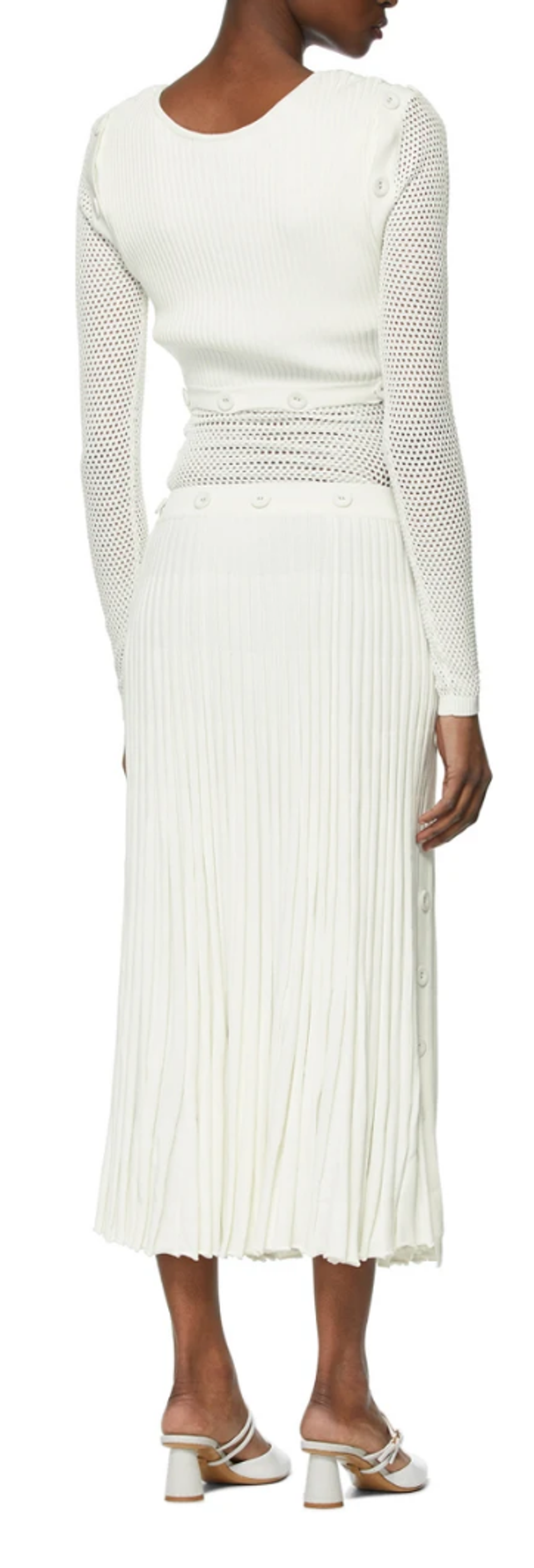 Christopher Esber Deconstructed Knit Dress White Size 8 - Image 3