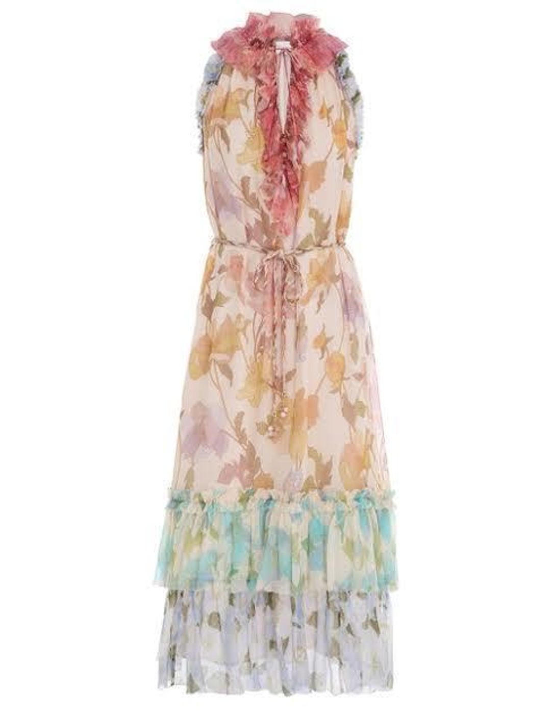 Zimmermann Tempo Frilled Midi Dress Print Size 14 for rent on The Volte - main image