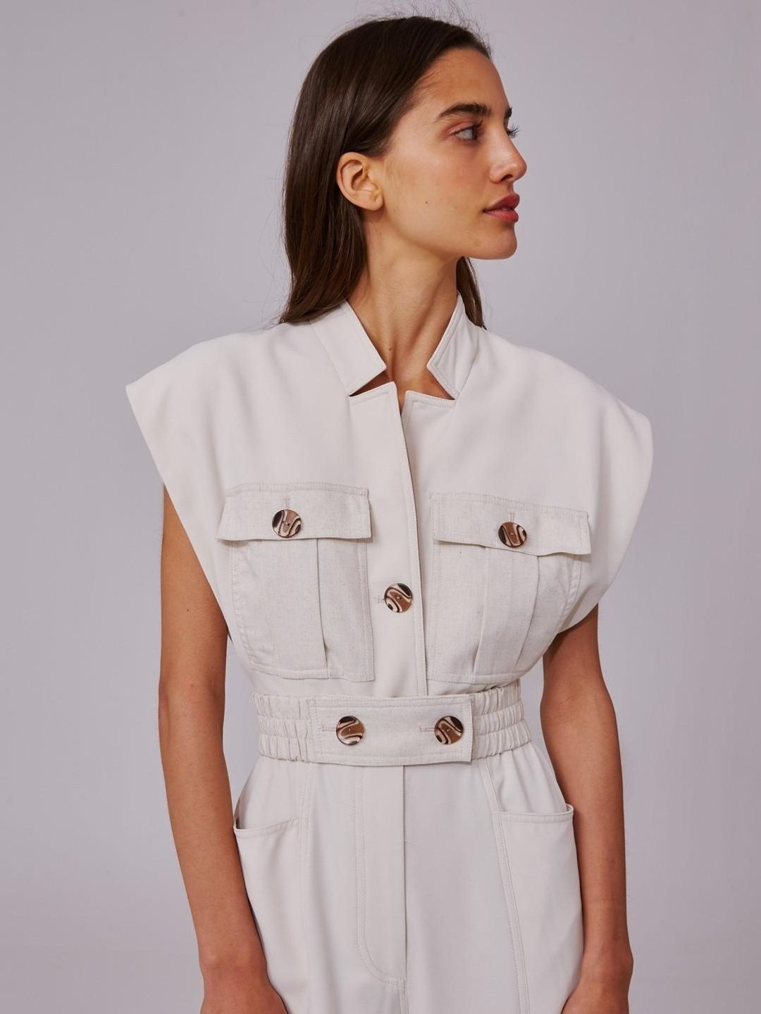 C/MEO Collective Consistent Jumpsuit White Size XS for rent on The Volte - main image
