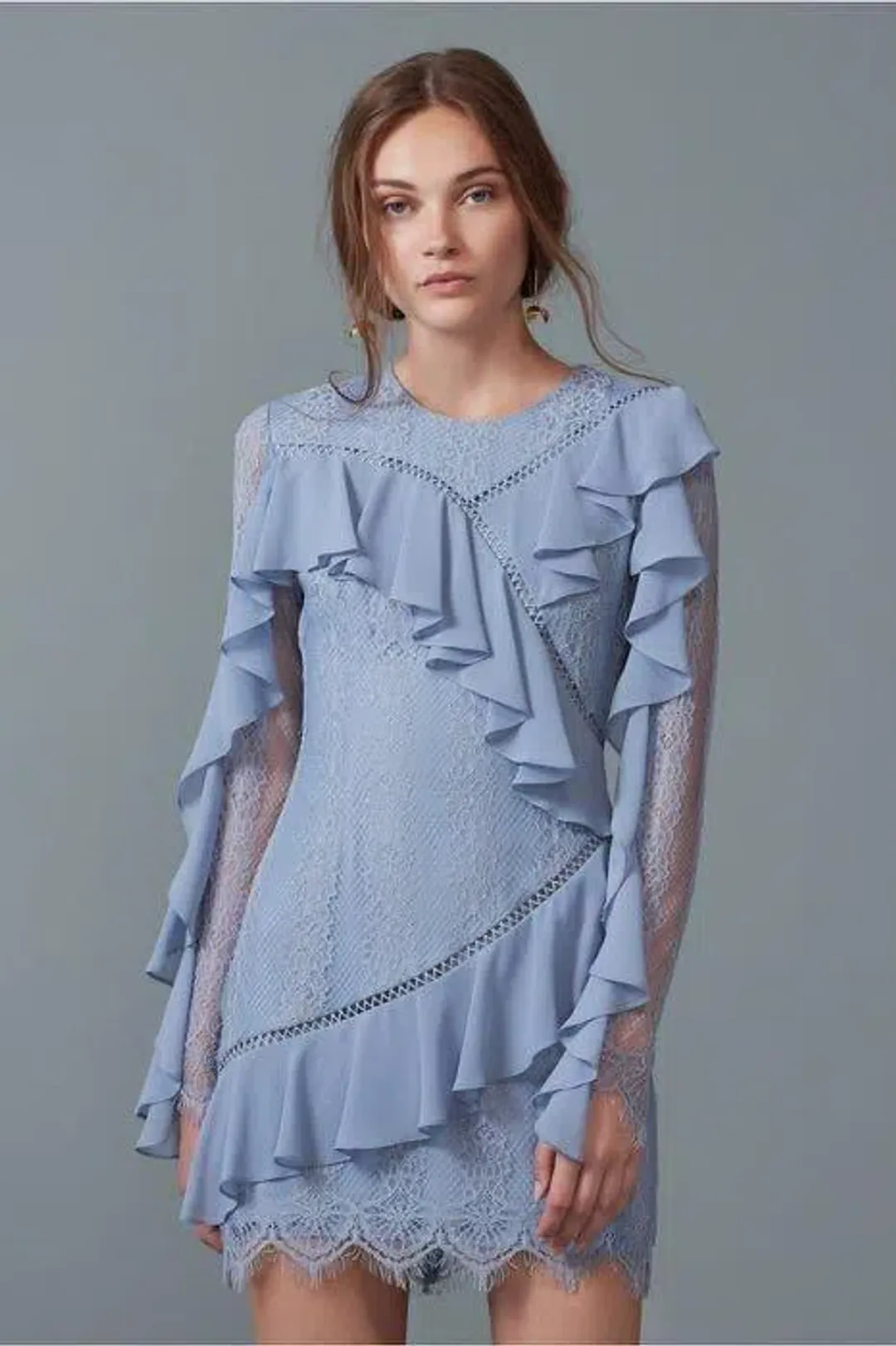 Keepsake the Label Better Days Long Sleeve Lace Dress Blue Size AU 6 for rent on The Volte - main image